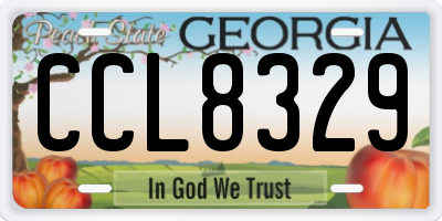 GA license plate CCL8329
