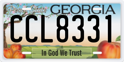 GA license plate CCL8331