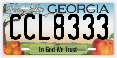 GA license plate CCL8333