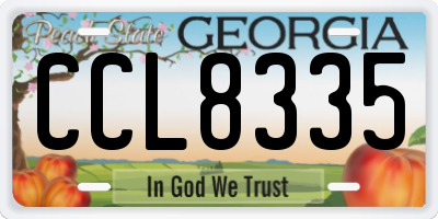 GA license plate CCL8335