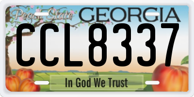 GA license plate CCL8337