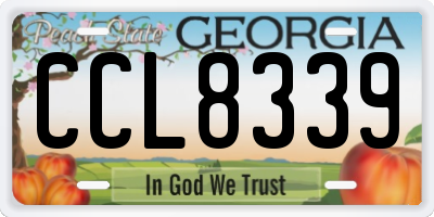 GA license plate CCL8339