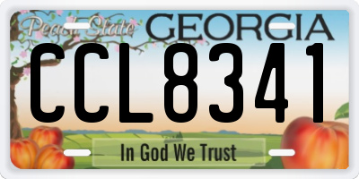 GA license plate CCL8341