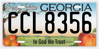 GA license plate CCL8356