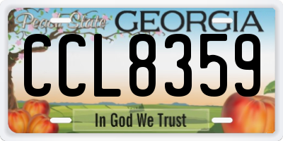 GA license plate CCL8359