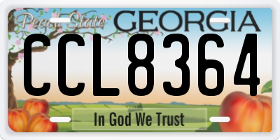 GA license plate CCL8364