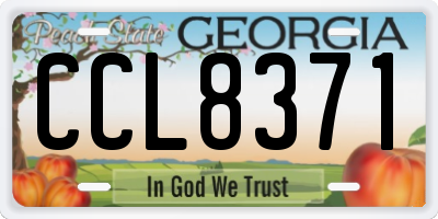 GA license plate CCL8371