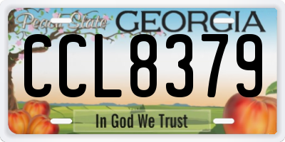 GA license plate CCL8379