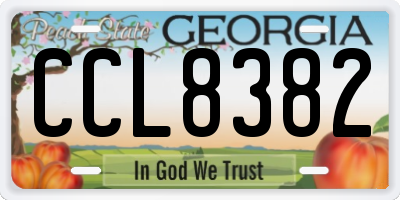 GA license plate CCL8382