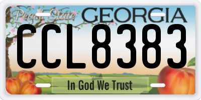 GA license plate CCL8383