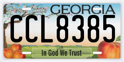 GA license plate CCL8385