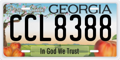 GA license plate CCL8388
