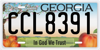 GA license plate CCL8391
