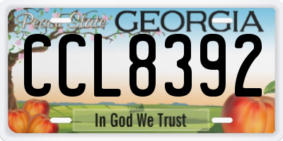GA license plate CCL8392