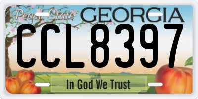 GA license plate CCL8397