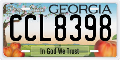 GA license plate CCL8398