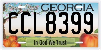 GA license plate CCL8399