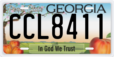 GA license plate CCL8411