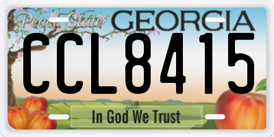 GA license plate CCL8415
