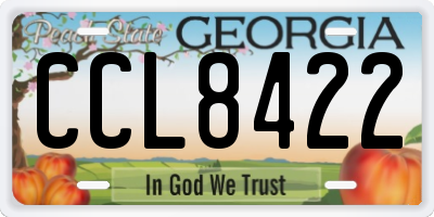 GA license plate CCL8422