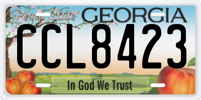 GA license plate CCL8423