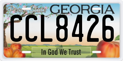 GA license plate CCL8426