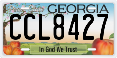 GA license plate CCL8427
