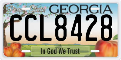 GA license plate CCL8428