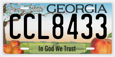 GA license plate CCL8433