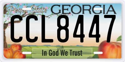 GA license plate CCL8447