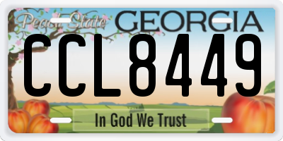 GA license plate CCL8449