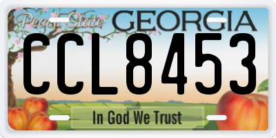 GA license plate CCL8453