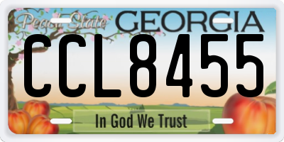 GA license plate CCL8455