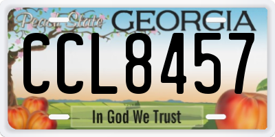 GA license plate CCL8457