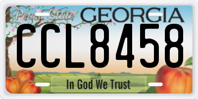 GA license plate CCL8458