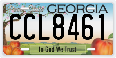 GA license plate CCL8461