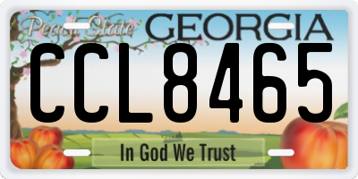 GA license plate CCL8465