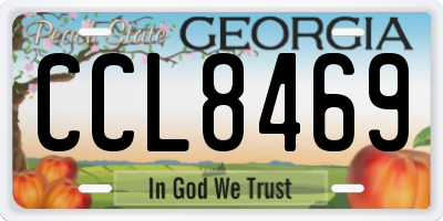 GA license plate CCL8469