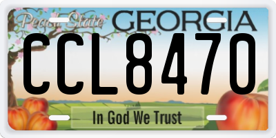 GA license plate CCL8470
