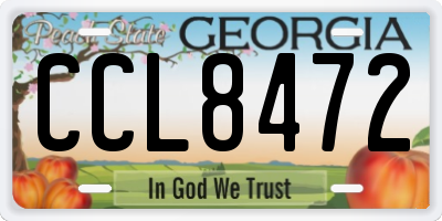 GA license plate CCL8472
