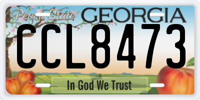 GA license plate CCL8473