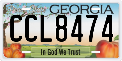 GA license plate CCL8474