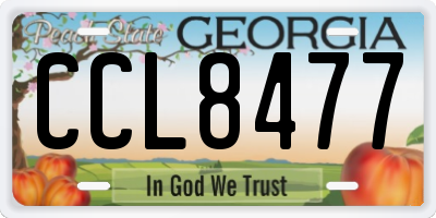GA license plate CCL8477