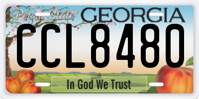 GA license plate CCL8480
