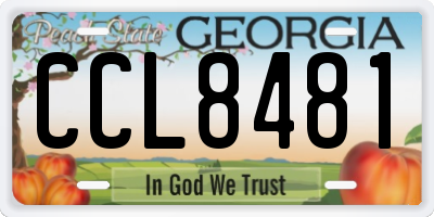 GA license plate CCL8481