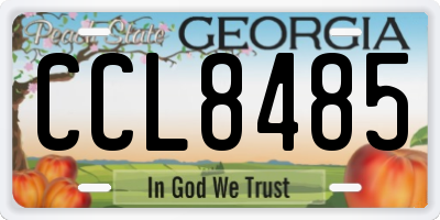 GA license plate CCL8485