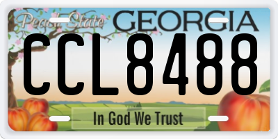 GA license plate CCL8488