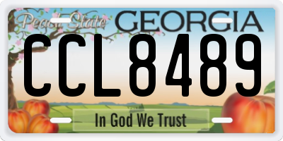 GA license plate CCL8489