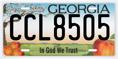 GA license plate CCL8505