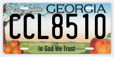 GA license plate CCL8510
